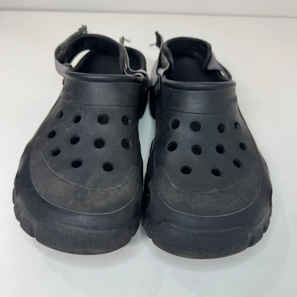 Crocs Classic All-Terrain Clogs Black Rugged Sole Adjustable Strap Mens 12